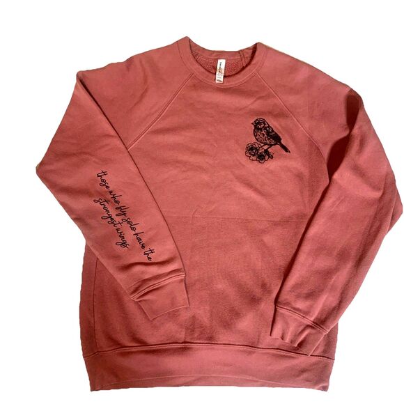 BELLA+Canvas Tops - Bella+Canvas Sweatshirt Sz Large Grandma Bird Lover Floral Pink Sparrow